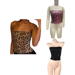 <span class=keywords><strong>Haut</strong></span> court d'été sexy et tendance pour <span class=keywords><strong>femme</strong></span>, à épaules dénudées, avec sequins, taille haute, fermeture éclair, sans manches, amincissant, idéal pour les soirées et cocktails - Product Image 6