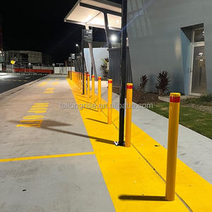 Ağır in-yer çelik baba trafik bariyeri toz kaplı bitirmek 1200mm yükseklik mühendisi sınıf yansıtıcı 3MM kalınlığı - Product Image 5