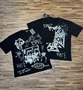 MIXED EMOTION ロサンゼルス ハイストリート プリント ポップパターン ウォッシュド ヴィンテージ メンズ＆レディース 半袖 Tシャツ - Product Image 6