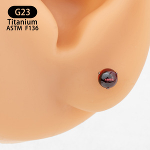 Clous en titane G23, 8 couleurs, sertissage à griffes, pour bijoux de piercing lèvre, nez, oreille - Product Image 3