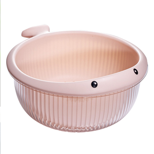 Eco-Friendly Double-Layer Plastic <b>Draining</b> Basket PP PET Colander for Washing Fruits & Vegetables in Home Kitchen Use - Product Image 5