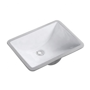 Lavabo Moderno Rettangolare Bianco da Bagno, Design Sottopiano OEM/ODM - Product Image 1