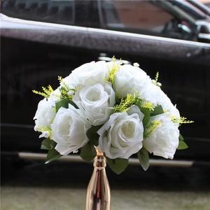Rosa Artificial de seda <span class=keywords><strong>para</strong></span> decoración de coche, Bola de flores de carretera <span class=keywords><strong>para</strong></span> boda, escaleras, suministros de boda, accesorios, venta al por mayor de fábrica - Product Image 6