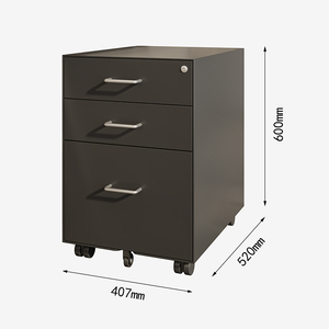 Con lăn chuyên nghiệp di chuyển kim loại Tủ hồ sơ với 3 ngăn kéo, ngăn kéo loại khóa cơ chế và dễ dàng di chuyển để sử dụng hàng ngày - Product Image 3
