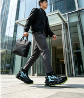 Chaussures de course pour hommes en stock, modèle Blade Cushion, baskets futuristes Mecha, respirantes, en maille Fly Knit, amortissantes, légères, avec empeigne en caoutchouc.