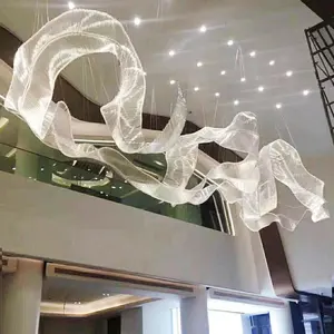 高級カスタマイズペンダントライトホテルホームカフェ階段バブルガラスボールシャンデリア照明