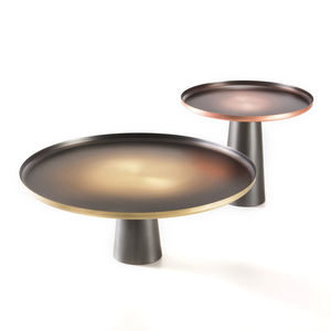 Mesa de centro redonda de lujo nórdica moderna, material de acero, mesa de centro de sala de estar simple para el hogar y el hotel - Product Image 1