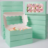 Boîte à gâteaux, biscuits, chocolats, cupcakes en carton kraft imprimé sur mesure avec fenêtre transparente, emballage cadeau recyclable pour boulangerie