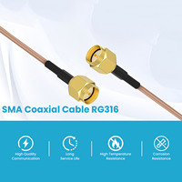 Assemblage coaxial RF SMA mâle à SMA mâle à angle droit RG178 câble RF 50cm 20in antenne WiFi RG1.37 câble RF câble d'extension