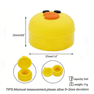 Pot en silicone antiadhésif portable avec logo personnalisé motif dessin animé mignon, disponible en 2ml, 3ml, 5ml, 7ml, 10ml, et pot à concentré en silicone de 5ml - Product Image 1