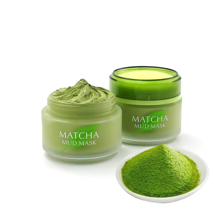 नि: शुल्क डिजाइन निजी लेबल 85g जार पैक गहरी सफाई whitening त्वचा Matcha चेहरा कीचड़ मुखौटा स्किनकेयर के लिए लड़की