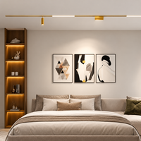 Projecteur LED Magnétique Doré à Grille, Luminaire Linéaire Flexible Moderne, Spot LED DC48V pour Plafond Intérieur Maison