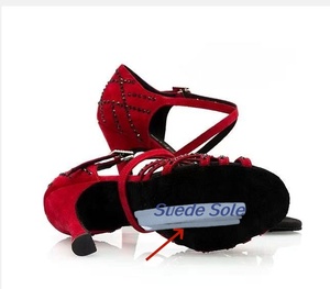 Women <strong>Red</strong> Strap Satin Latin <strong>Shoes</strong> Rhinestone Ballroom Salsa Practice Performance Party Sandals Swing Dance <strong>Shoes</strong> Footwear - Product Image 6