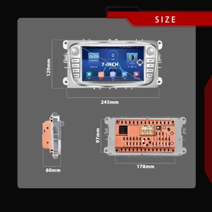 Podofo 7 "רכב רדיו 8 + 128GB אנדרואיד 10.0 AI קול Carplay אנדרואיד אוטומטי 4G + WIFI FM/AM/RDS וידאו GPS DSP EQ עבור פורד תמיכה AHD