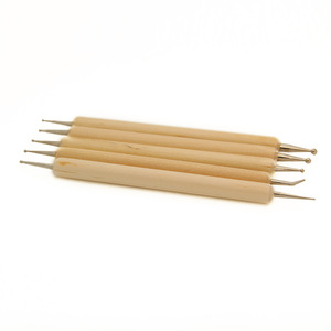 Juego de 5 Herramientas para Decoración de Uñas con Mango de Madera, Bolígrafo de Doble Punta para Puntear, Marcar y Aplicar Diamantes de Imitación - Product Image 4