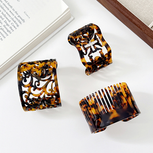 Pulseras de Moda, Resina de Acetato, Acrílico, Patrón Tallado, Estilo Vintage, Brazaletes, Certificado por Terceros, Aniversario - Product Image 3