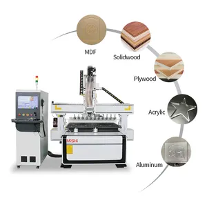 MISHI atc cnc router alüminyum büyük boy cnc router 1200x2400 mobilya panoları için vakum tablo cnc freze makinesi ile