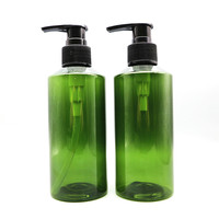Bouteilles en plastique PET vertes en gros avec pompe à lotion pour emballages de shampoing, lotion corporelle, après-shampoing 100ml 150ml 200ml 500ml