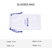 Eastsunshine Vente en gros Ensemble de liquide de nettoyage bleu tendance avec logo personnalisable, étui à lunettes en cuir souple, chiffon en microfibre pour lunettes