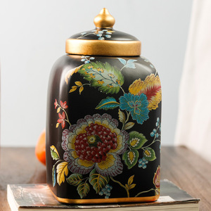 Decorative Storage Vintage <strong>Ceramic</strong> Kitchen Jars Storage Jars Retro Tea Candy Jar Tin Sugar Cans Organizer Paint Storage Tanks - Product Image 6