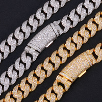 Collier chaîne cubaine en laiton style Miami, or et argent, bijoux hip-hop pour hommes et femmes