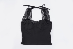 New Y2K Women’s Sexy Lace Patchwork Bow <b>Tie</b> Backless Crop Top Vintage Streetwear Cami Top Wholesale - Product Image 6