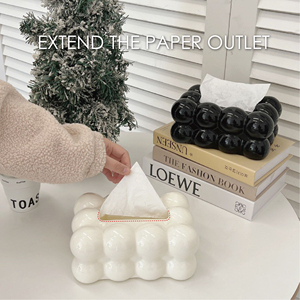 Caja de pañuelos de plástico multiusos para el hogar con forma de crema de <span class=keywords><strong>nube</strong></span> con traje de resorte para varios tamaños de organizador de <span class=keywords><strong>almacenamiento</strong></span> de papel tisú - Product Image 4