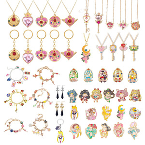 Broches DIY en métal, artisanat <span class=keywords><strong>Sailor</strong></span> <span class=keywords><strong>Moon</strong></span> Tsukino Usagi, colliers, porte-clés, bracelets, pendentifs, bijoux de revers, broches en alliage Anime - Product Image 1