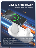 Support de chargeur sans fil magnétique 5 en 1 Station de charge sans fil pour iPhone pour montre écouteur Station de charge sans fil avec lumière