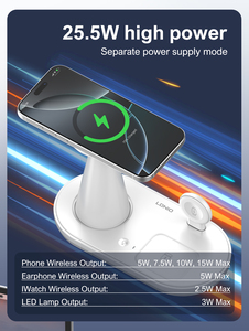 Support de chargeur sans fil magnétique 5 en 1 <span class=keywords><strong>Station</strong></span> de charge sans fil pour <span class=keywords><strong>iPhone</strong></span> pour montre écouteur <span class=keywords><strong>Station</strong></span> de charge sans fil avec lumière - Product Image 3