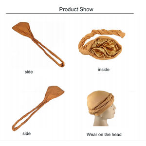 Turban musulman de haute qualité avec impression de logo personnalisé tresse souple élastique élevée casquettes d'église bonnet Pleuche respirant pour hommes <span class=keywords><strong>bandeau</strong></span> - Product Image 3