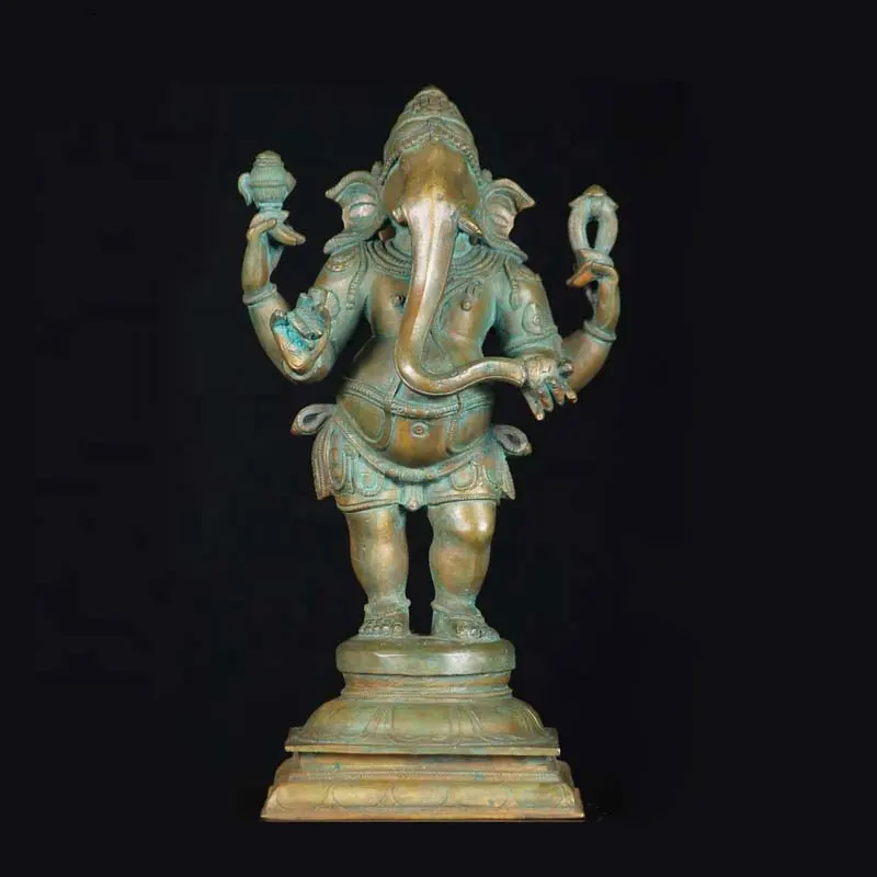 Personalizzato Scultura In Bronzo di Grandi Dimensioni Indiano Dio Indù Bronzo Fuso Danza Ganesh Statua