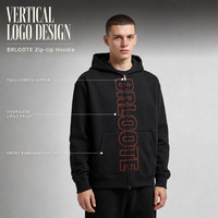 Sweat à capuche zippé Spider Hoodie, personnalisable avec logo, 100% coton, motif lettres automne, coupe régulière pour homme