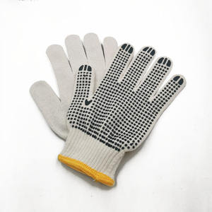 Gepunktete Arbeits handschuhe aus Baumwolle Bequeme und atmungsaktive rutsch feste einseitige PVC-zertifizierte EN388 für den Bau-günstig! - Product Image 2