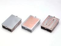 Dissipateur thermique personnalisé en aluminium miniature avec ailettes en cuivre, profilés en aluminium anodisé finition usinée, extrusion personnalisée pour CNC