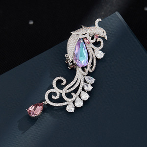 Phoenix Brooch Zinc Alloy <b>Crystal</b> <b>Animal</b> Shape Women's Party Accessory - Product Image 1