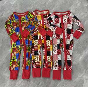 Kinderkleidung Großhandel Ropa De Niño Babykleidung Strampler mit Reißverschluss Weicher Baby-Bambus-Strampler Boutique Maßgeschneiderte Babykleidung - Product Image 4