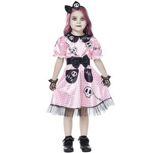 Costume d'Halloween XJHalloween avec imprimé crâne, poupée fantôme <span class=keywords><strong>mécanique</strong></span> rose à pois pour enfants - Product Image 1
