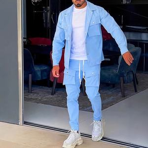 Set Casual da uomo di moda 2025 stile maschile stile stile uomo giacca giacca a manica lunga + Leggings pantaloni Sport 2 pezzi nuovo abito da uomo - Product Image 4