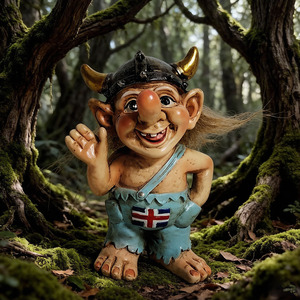 Figurine de guerrier viking norvégien personnalisée, objet de collection, décoration d'intérieur, cadeau, souvenir en résine de la <span class=keywords><strong>mythologie</strong></span> nordique, aimant de réfrigérateur troll avec drapeau - Product Image 3