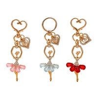Porte-clés en gros pour danseuse de ballet, breloque pantoufle de ballet, porte-clés mignon en strass pour ballerine, accessoires cadeaux de danse