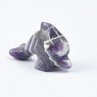Artisanat en cristal DIY 23*33mm Prix usine Pierre précieuse naturelle sculptée à la main, dauphin en quartz rose, sculpture animale renard pour cadeaux