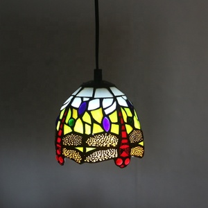 Lámpara de Araña Tiffany LongHuiJing de Venta Caliente, Iluminación de Vidrio de Colores, Lámpara de Libélula con Pantalla de 6 Pulgadas - Product Image 1