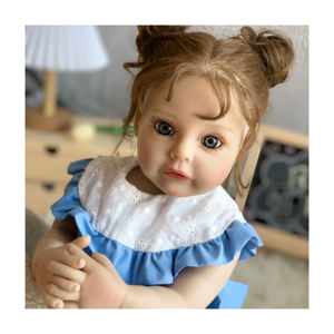 22 inç kalıp yeniden doğmuş bebek bebekler kız siyah bebek ucuz satış vinil <span class=keywords><strong>Mini</strong></span> moda yumuşak oyuncak DIY oyuncak yenidoğan gerçekçi - Product Image 1