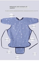 Bavoir-chemise à manches longues pour bébé, couvrant entièrement le corps, imprimé, en viscose/polyester, lavable, unisexe, imperméable