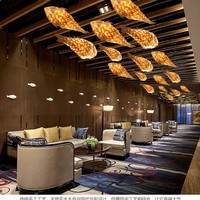 Lustre en bois personnalisé ANNO, pendentif en forme de poisson, décoration de restaurant, design américain
