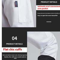 Uniformes de chef de cuisine haut de gamme à manches longues, vêtements de cuisine confortables et tenues de serveur brodées pour hommes/femmes dans les restaurants chinois-occidentaux