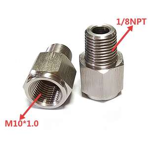 1/8NPT-Stecker auf M12 * 1 M10 * 1 Innengewinde adapter Edelstahl-Öldruck messer gelenk Universal-Reduzier instrument - Product Image 4