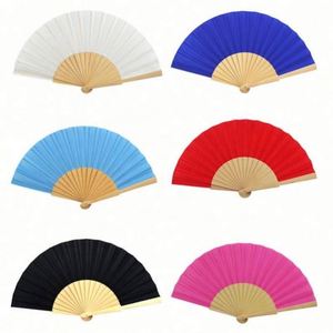 Abanicos de Mano de Madera Natural de 23 cm para Boda, con Logotipo Personalizado Impreso, Abanicos Plegables de Papel Blanco para Regalo o Recuerdo - Product Image 1