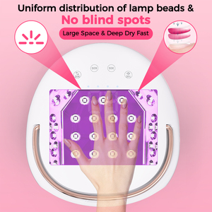 Lámpara de Uñas LED UV Profesional Inalámbrica Recargable de Metal de 60W con Sensor Táctil y 42 Perlas - Product Image 2